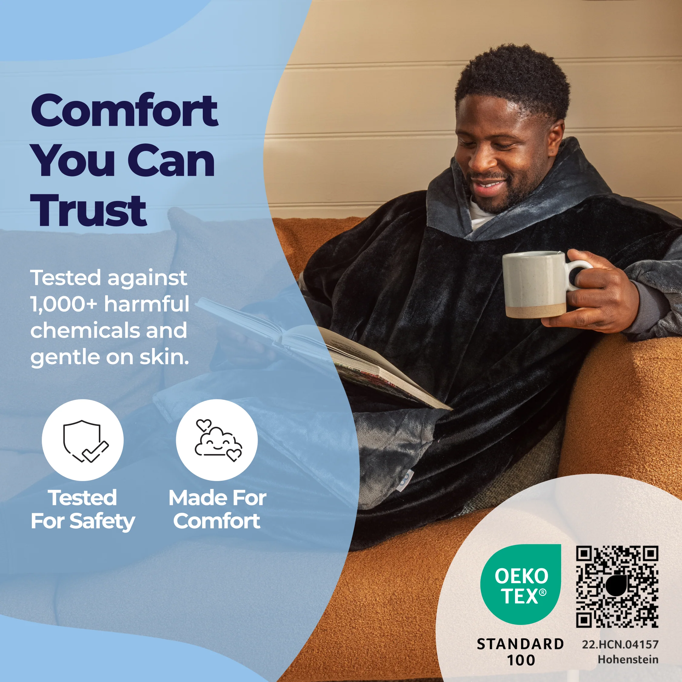 HypeHoodies™️Wohlfühldecke Schwarz